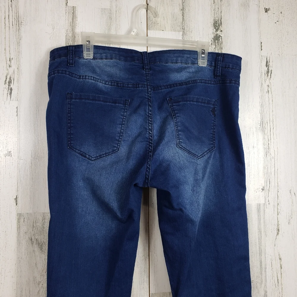 VIP juniors highly ripped dark wash stretchy jeggings - Picture 5 of 8